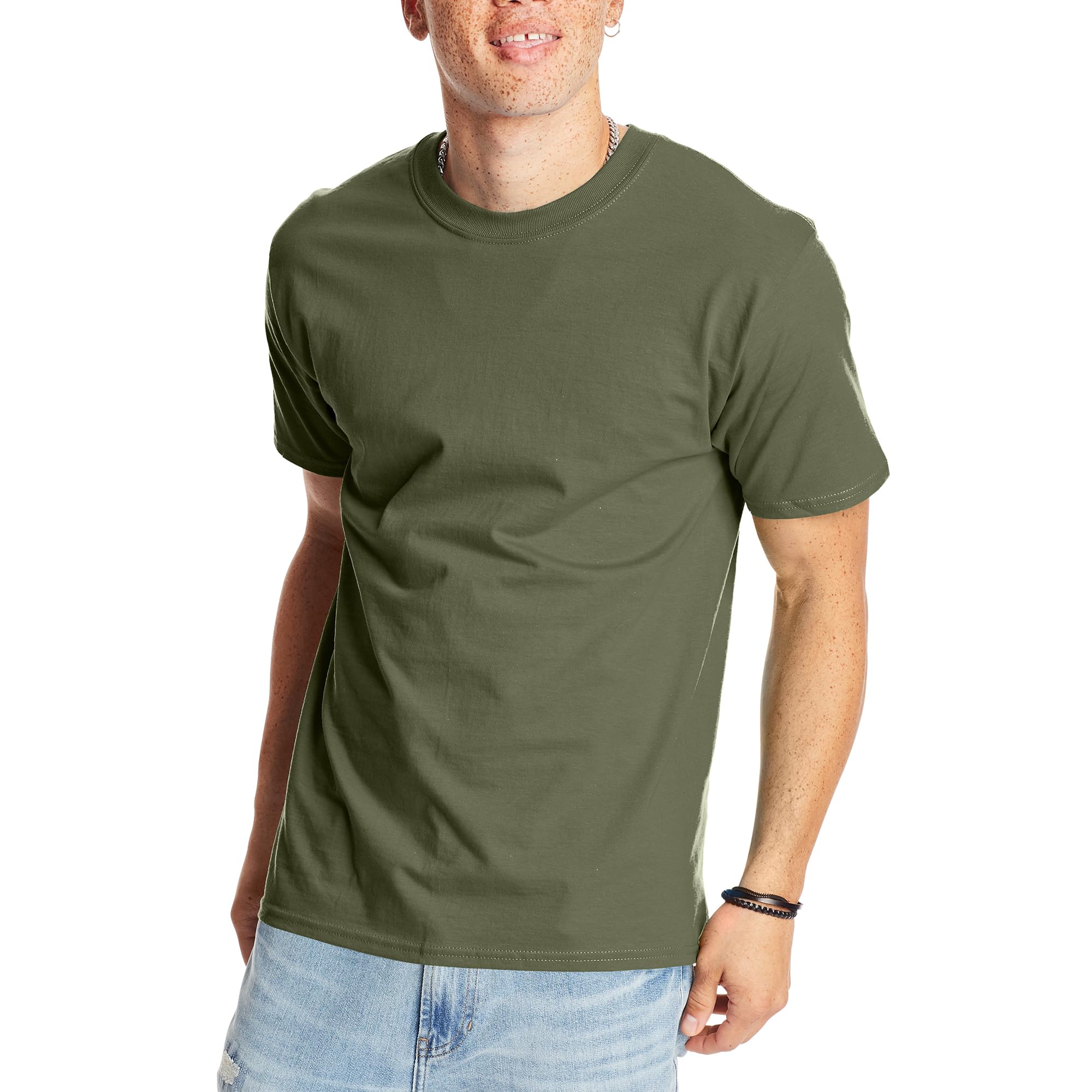 Hanes Men's Beefy-t T-Shirt, Heavyweight Cotton Tee, 1 Or 2 Pack, Big & Tall